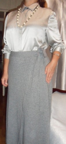 C&A 100% PURO Cashmere Knit CHIC ELEGANTE CÁLIDO Old Money Falda Larga Gris... - Imagen 23 de 24