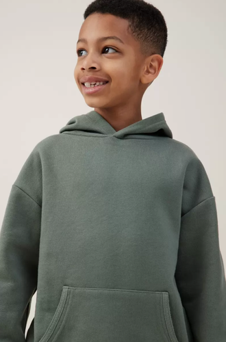 Cotton:On Kids Boys Marco Hoodie Sweatshirt Hooded Sage Green Size 8 NEW - Picture 2 of 5