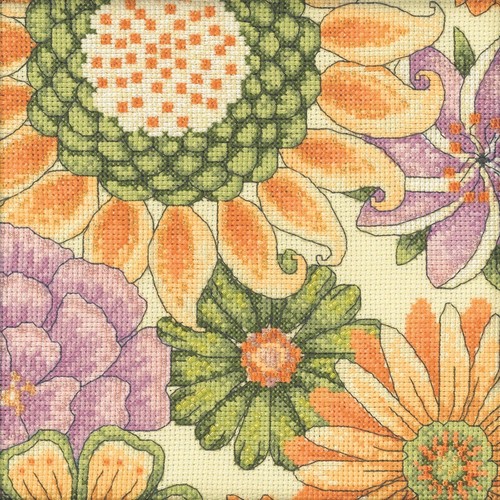 Floral Yellow Two 2 Cross Stitch Kit Mill Hill 2022 Debbie Mumm Floral Fantasy - Picture 1 of 2
