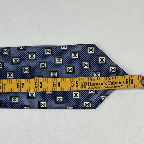 Corbata de seda estampada geográfica marrón azul verde Jhane Barnes para hombre 58 x 3,75 pulgadas - Imagen 4 de 9