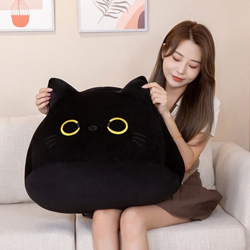 Soft Cozy Black Cat Plush Pillow Charming Perfect for Home Decor and Kids Gift - Picture 8 of 19