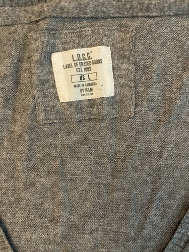 L.O.G.G. H&M graue Strickjacke Baumwolle Wolle V-Ausschnitt klassisch geknöpft Damen Large gebraucht, in einwandfreiem Zustand - Bild 3 von 7