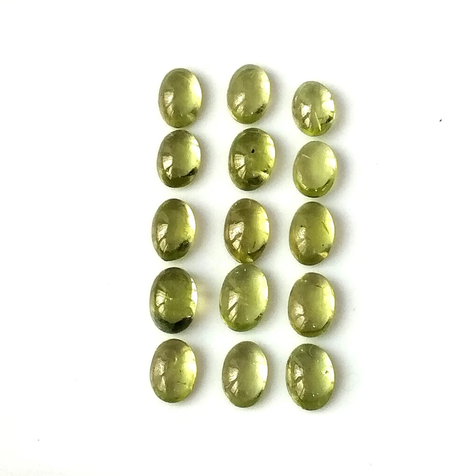 6X4 mm Oval Natural Green Peridot Cabochon Calibrated Wholesale Loose Gemstone - image 4 of 4