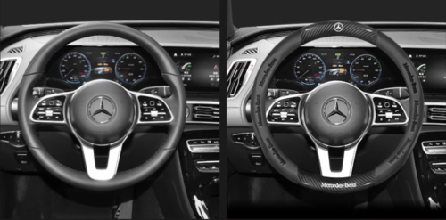 15"PU Leather+Carbon fiber Steering Wheel Cover For Mercedes Benz T-X-Class Vito - Picture 11 of 12