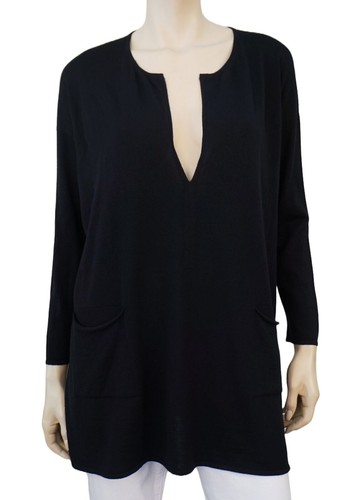 Maglione tunica BAMFORD ENGLAND taglia M vestibilità rilassata nero superfine lana merino - Foto 4 di 4