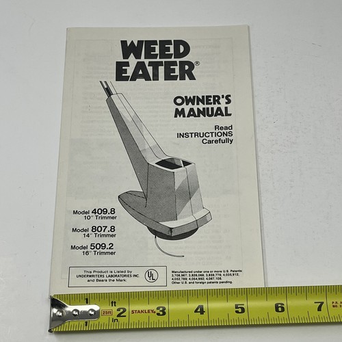 Weed Eater Bedienungsanleitung Anleitung Booklet 409.8 807.8 509.2 Trimmer - Bild 8 von 8