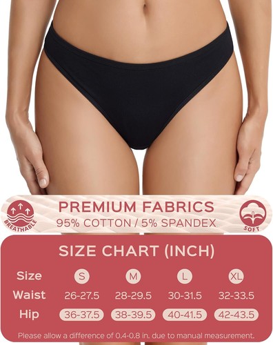 Women's Breathable Cotton Thong Panties Pack of 6 - Picture 7 of 21