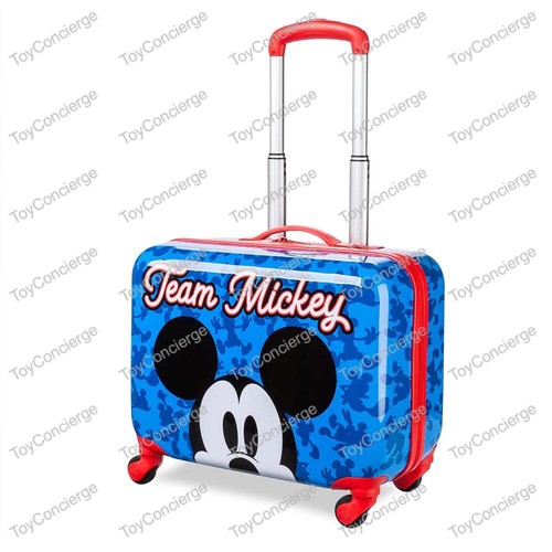 DISNEY Store LUGGAGE MICKEY MOUSE "TEAM MICKEY" Rolling SUITCASE for Kids NWT - Picture 1 of 2