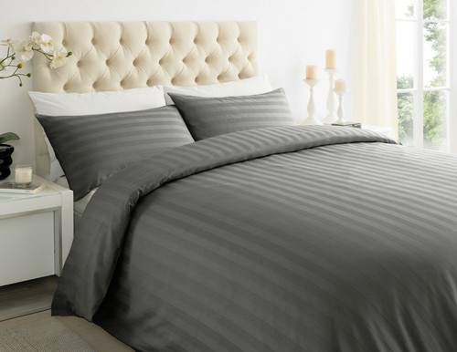 1800 Count Cotton Bamboo Feel Dobby Striped Sheet Set Deep Pockets 4 Piece Set - Picture 16 of 19