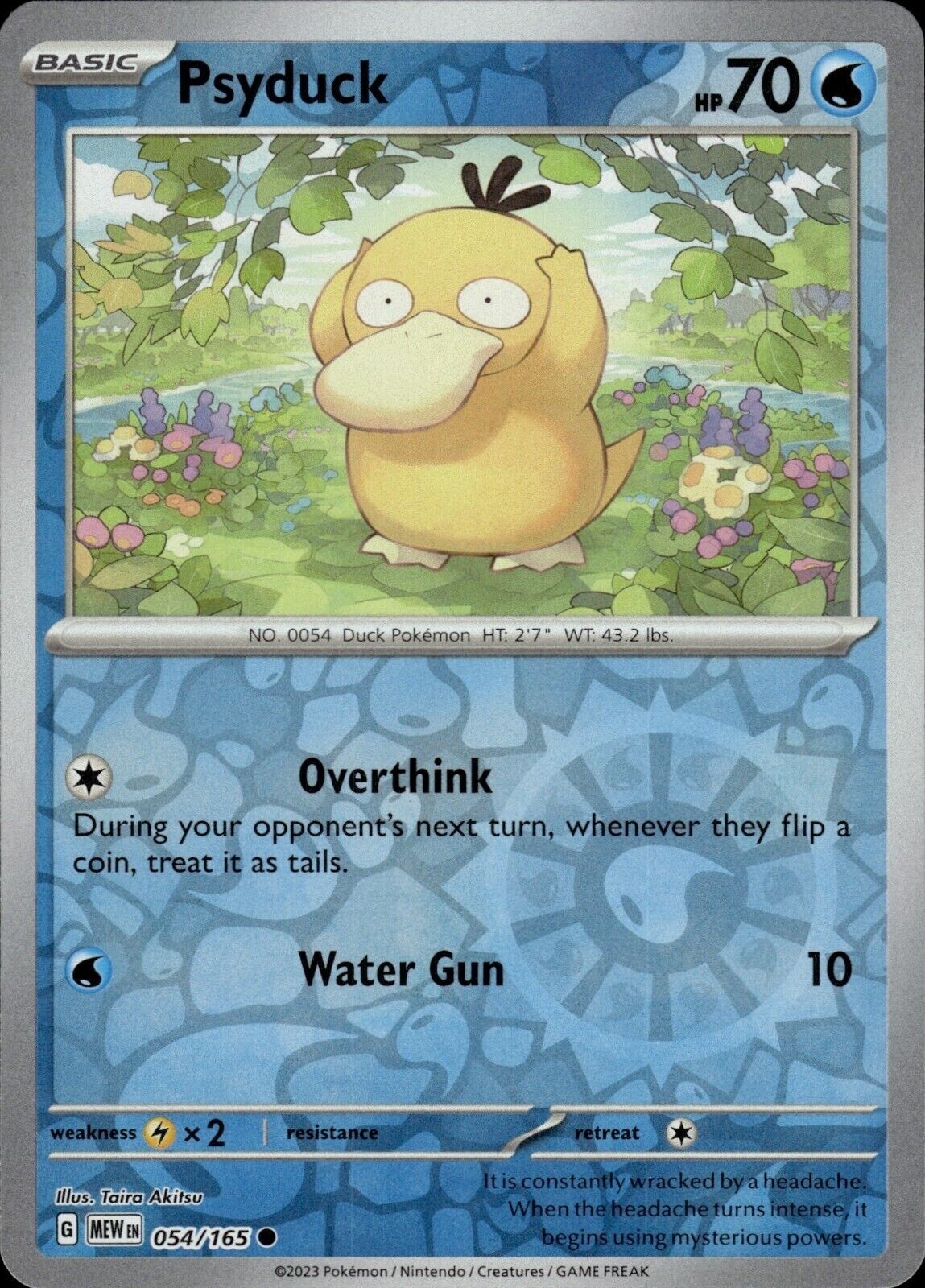 Pokémon  151 - Psyduck 054/165  - Reverse Holo - NM/M
