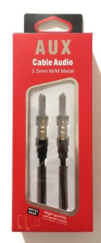 Black 3.5mm Stereo 3ft Male to Male Mini Jack Port Extension Audio Aux Cable - Picture 2 of 2