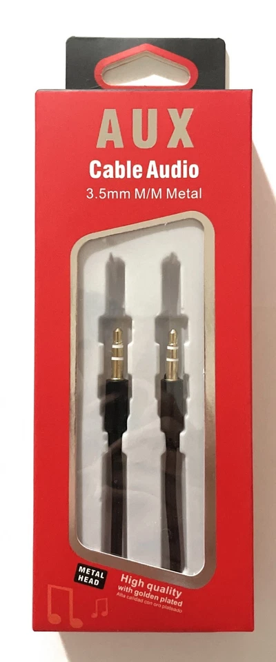Black 3.5mm Stereo 3ft Male to Male Mini Jack Port Extension Audio Aux Cable - Image 2 of 2