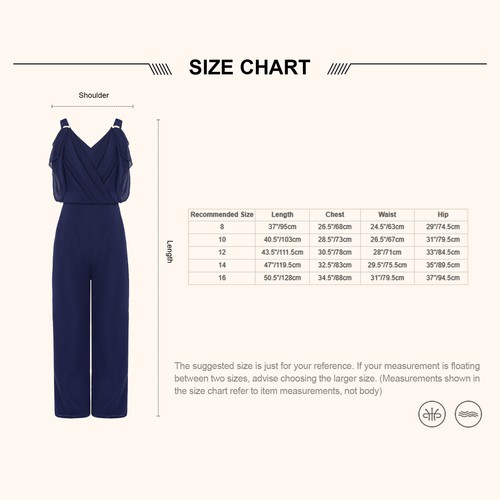 Kids Girls Sling Rompers Back Zipper Bodysuit Pageant Wide Leg Pants Casual - Picture 13 of 72