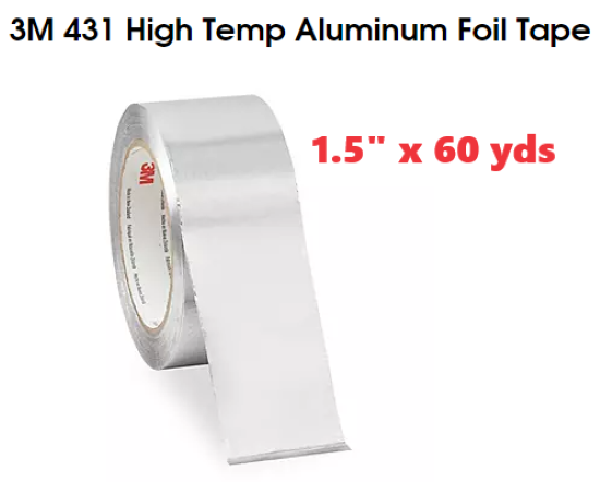 3M Aluminum Foil Tape 431, Silver 1.5 in x 60 yd, 3.1 mil 1 3M Aluminum Foil Tape 431, Silver 1.5 in x 60 yd, 3.1 mil 1