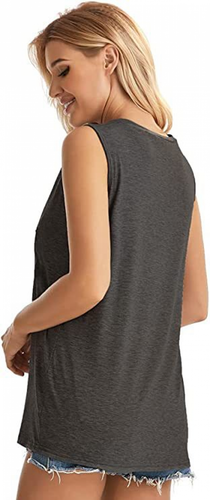 Women's Top Summer Loose Fitting Fashion Sleeveless New Color Printed T-shirt
