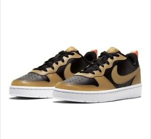 nike black court borough low 2 trainers youth