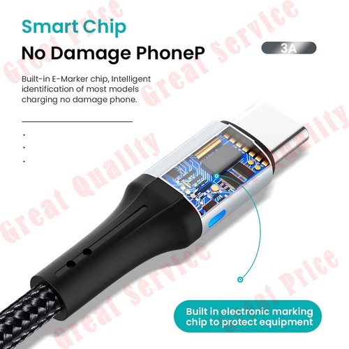 USB Type C Devices Charging and Data Transmission Cable Nylon Braided Line 3-6ft - Picture 7 of 15