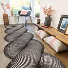 Abstract Modern Hand-Tufted 100% Wool Runner Rug Carpet Best  Home Decor Gift