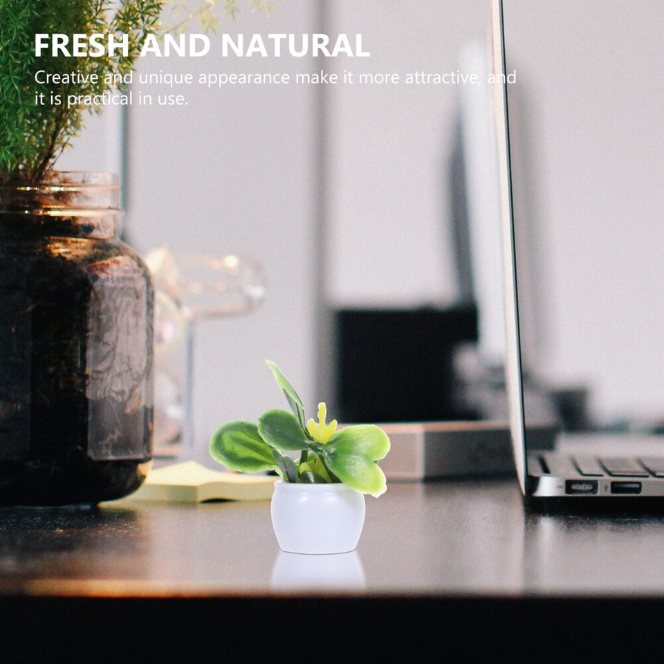 4 Pcs Tiny Artificial Plants Mini Flowerpot Miniature Bonsai Model