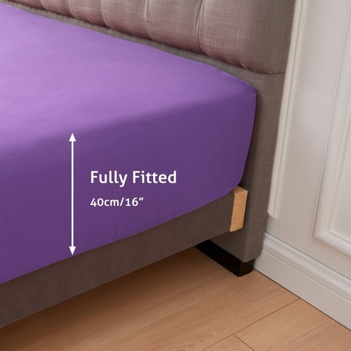 Luxury Extra Deep Fitted Sheet 40cm Ultra Soft Single Double Queen King Bed NEW - Picture 48 of 77