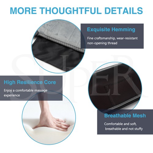 10 Vibrating Motors Massage Mat Full Body Heated Mattress Pillow Pain Relief - Picture 9 of 13