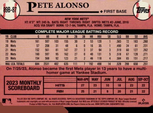 2024 Topps Series 1 1989 '89 Topps 35th Anniversary # 89B Insert Cards You Pick - Picture 130 of 142