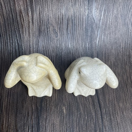 Figurines Seeno ivoire craquelé entendre pas voir pas grenouilles 4" de haut - Photo 8/16