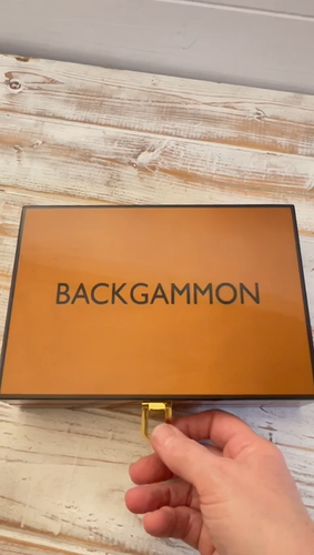 Deluxe 30cm Holz Backgammon Set mit Leder Würfelbecher und lackierten Spielchips - Video 1 von 1