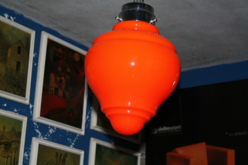 LAMPADA A SOSPENSIONE ROSSO VETRO "PERA" - Foto 3 di 7