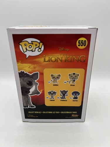 ¡NUEVO Funko POP! Figura de vinilo Pumba #550 de Disney El Rey León - Imagen 4 de 6