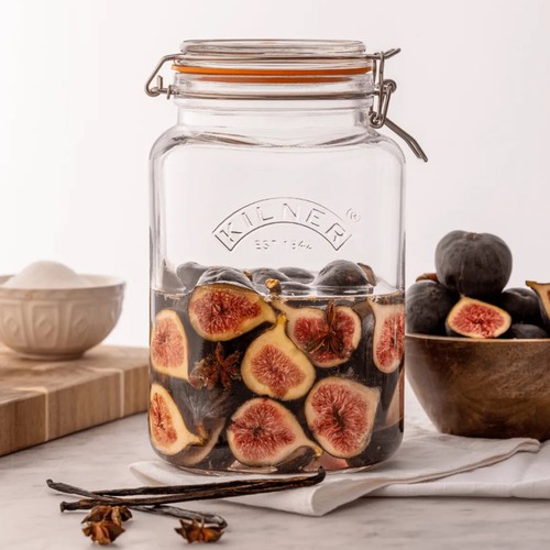 Glass Jar 3L Square Preserving Jar Storage with Airtight Clip Top Container 3pcs - Picture 4 of 5