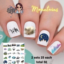 Mountains Waterslide Nail Art Decals Set Of 50 Instructions & Bonus