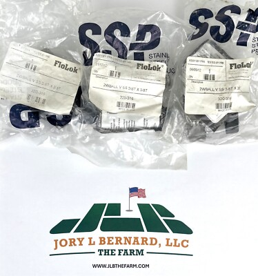 #ad SSP FLOLOK 320 316 LOT OF 3 3 8quot;TUBE 2 WAY BALL VALVE 1500PSI SEALED NOS S $80.00