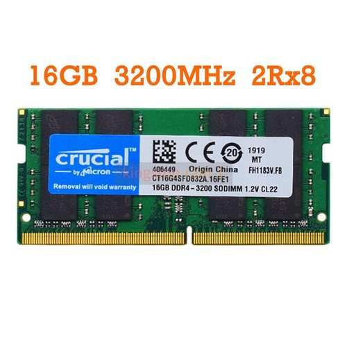 Crucial 16GB/32GB Ram DDR4 2133 2400 2666 3200 MHz SO-DIMM Laptop Memory 260-Pin - Picture 13 of 17