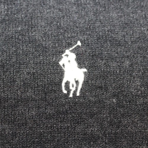 Polo Ralph Lauren Sweater Mens Medium Charcoal Gray White Pony 1/4 Zip Pullover - Picture 6 of 9