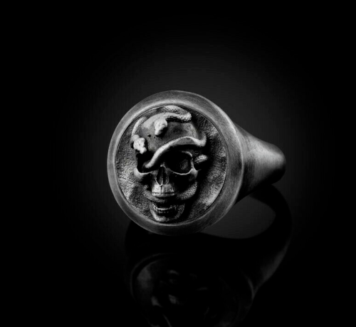 Bague Méduse Gorgone Argent 925 - Style Motard/Biker - Taille US 10 - Faite Main - Neuf Sans Boîte
