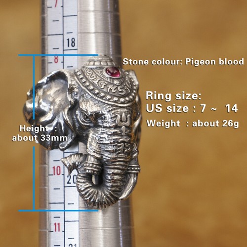 925 Sterling Silver LINSION Elephant Ring Details Rock Jewelry TA505C UK Size X½ - Picture 6 of 12