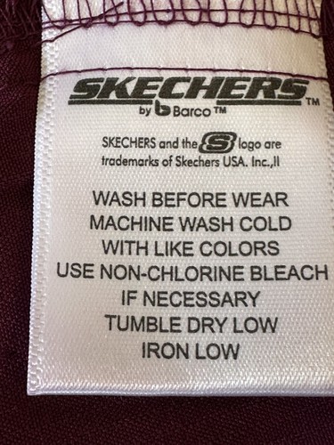 SKECHERS by Barco Vitality Women Scrub Top color Wine sz X-Small New - Picture 9 of 9