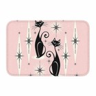 Bath Mat Mid Century Meow Retro Atomic Cats Doormat Living Room Carpet Entrance
