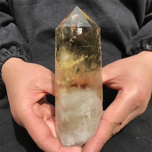 400g Natural Smoky Citrine obelisk Crystal energy column Reiki healing XA1169 - Picture 1 of 12