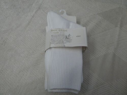 GOLD TOE 4 PR White Turn Cuff Socks 9-11, fits 6-9 Open pack - Picture 3 of 4