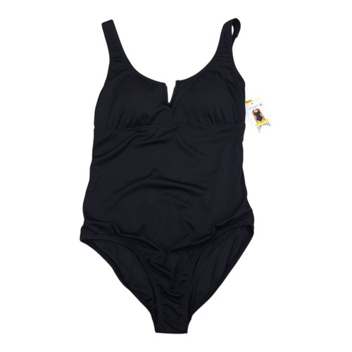 Anne Cole Black One-Piece Swimsuit Medium Adjustable Keyhole Neckline Black - Picture 6 of 14