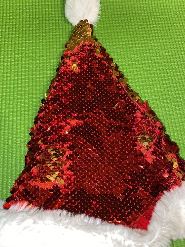 Build A Bear Christmas Flip Reversible Sequin Santa Hat Red & Gold BAB - Picture 6 of 13