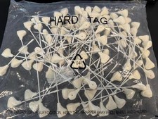 100 PCS Security Tag Cable Wire Lanyard Anti-Theft Alarm Retail White