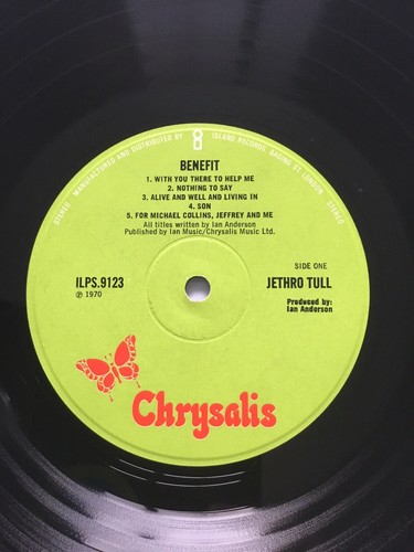 Jethro Tull-Benefit 1970 1st Press Chrysalis LP Green Labels Island Rim Text UK - Picture 11 of 12