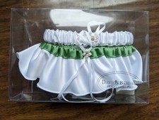 David's Bridal Clover White Garter