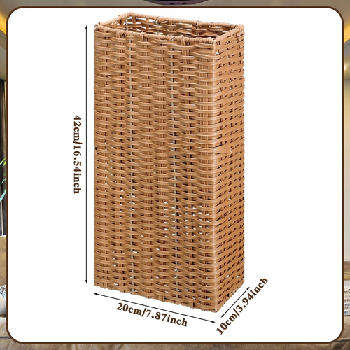 Woven Umbrella Stand for Entryway Handmade Umbrella Holder Freestanding Cane Sta - Picture 4 of 7