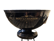 MOET CHANDON CHAMPAGNE MAGNUM BLACK LARGE ROUND COOLER 43 CM DIAMETER USED