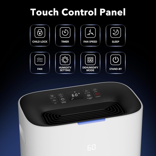 HBN 4500 Sq.Ft Smart Dehumidifier for Home Basement W/ Drain Hose, Max 80 Pint/D - Picture 2 of 8