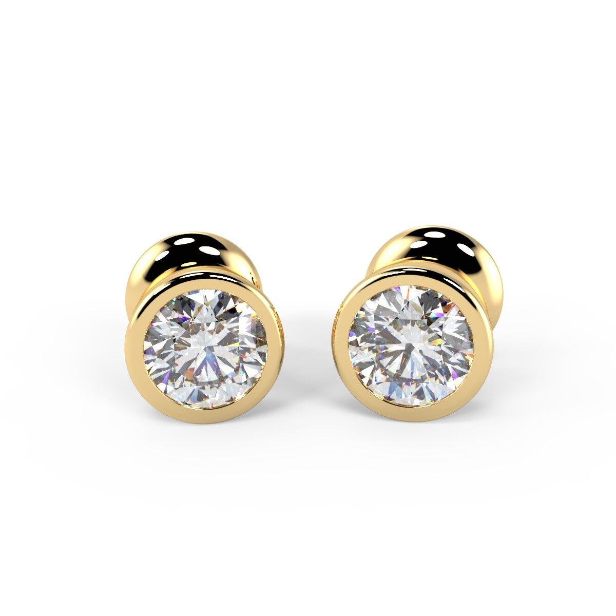 0 25 Ct Round Diamond Bezel Set Stud Earrings Uk Hallmarked 0 25 Ct Round Diamond Bezel Set Stud Earrings Uk Hallmarked